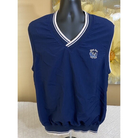 Vintage AM A Player Black Bear Golf Club Embroidered Blue Vest Men’s Size L - Picture 2 of 15
